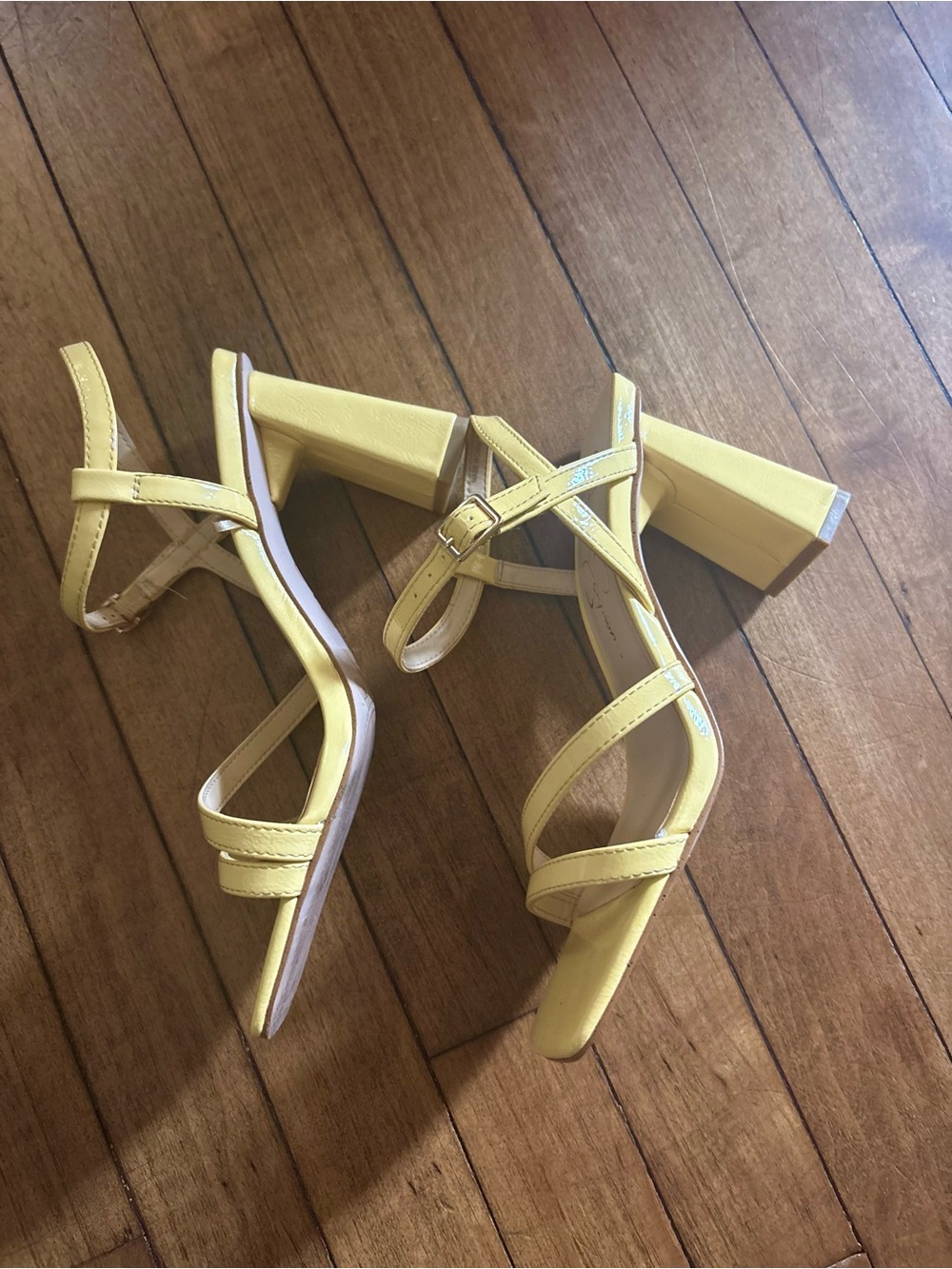 Jessica Simpson Yellow Block Heel Strappy Sandals